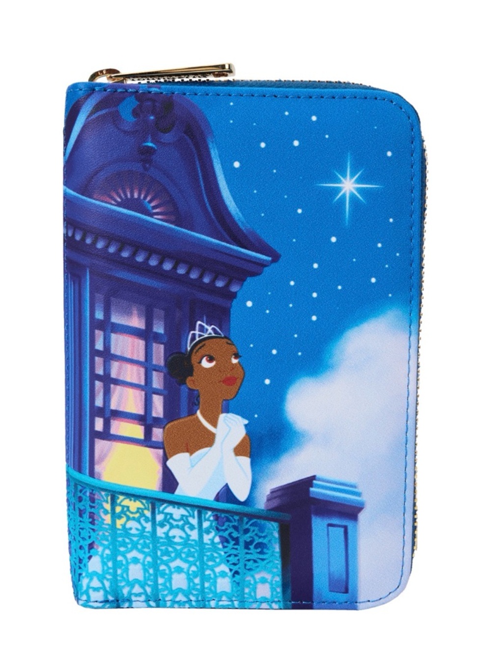 Loungefly Blue Princess Tiana Starry Night Zip Around Wallet